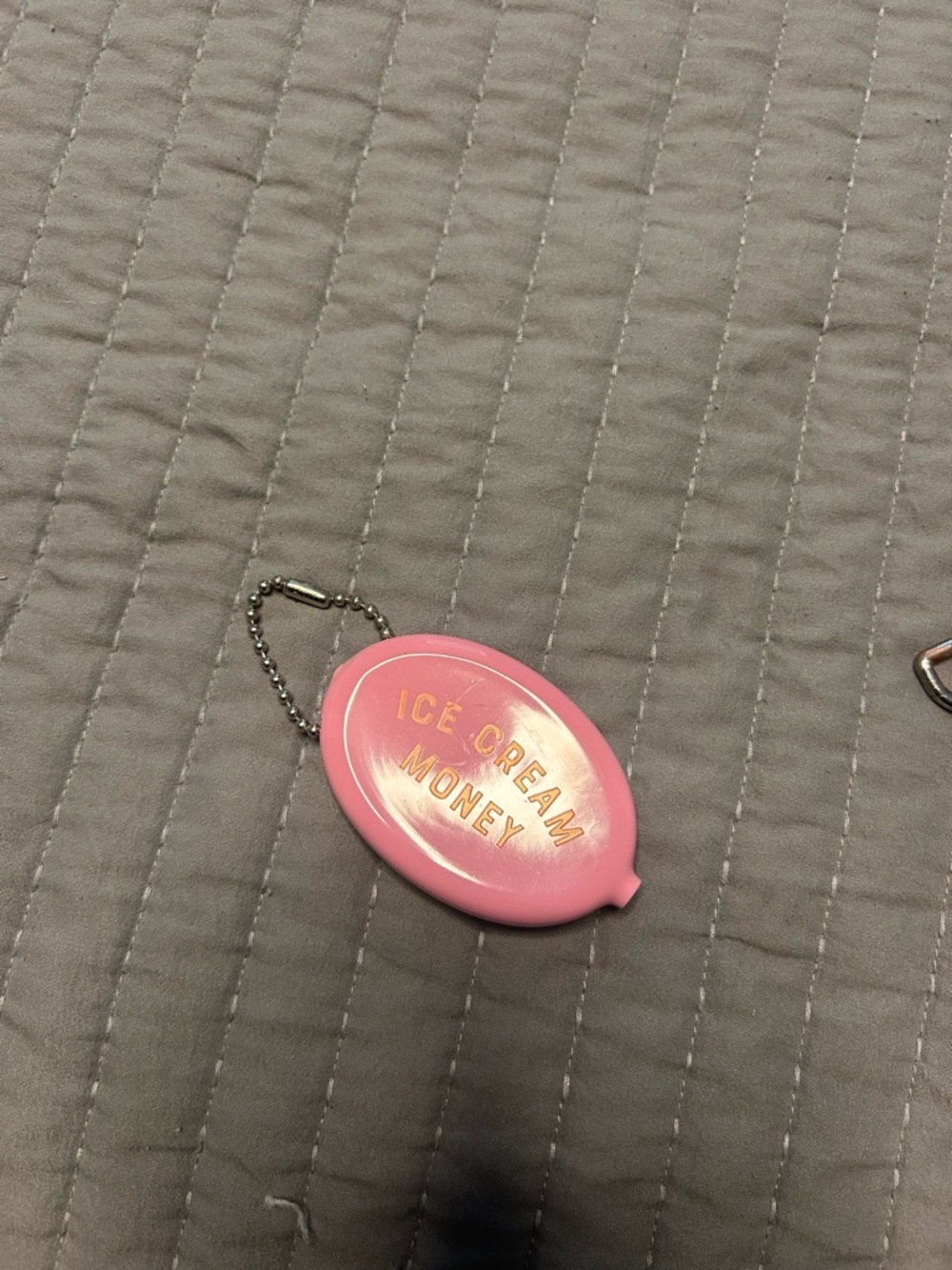 Pink 'Ice Cream Money' Coin Pouch Keychain